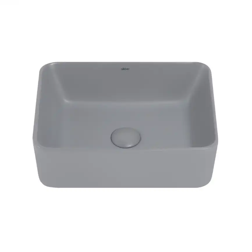 Раковина накладная ABBER RECHTECK 40,5х30х13 AC2213MG, прямоугольная, серая матовая фото 2