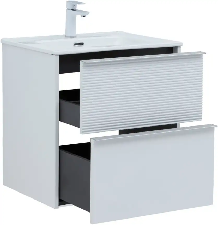 Тумба под раковину Aquanet Вита 60 белый матовый, подвесная, 330473 фото 7