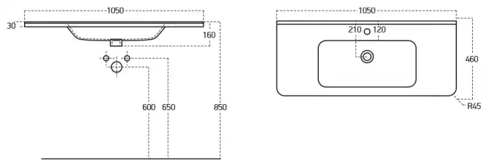 Раковина Sanovit Urban 105 12105-KL, Белая фото 2