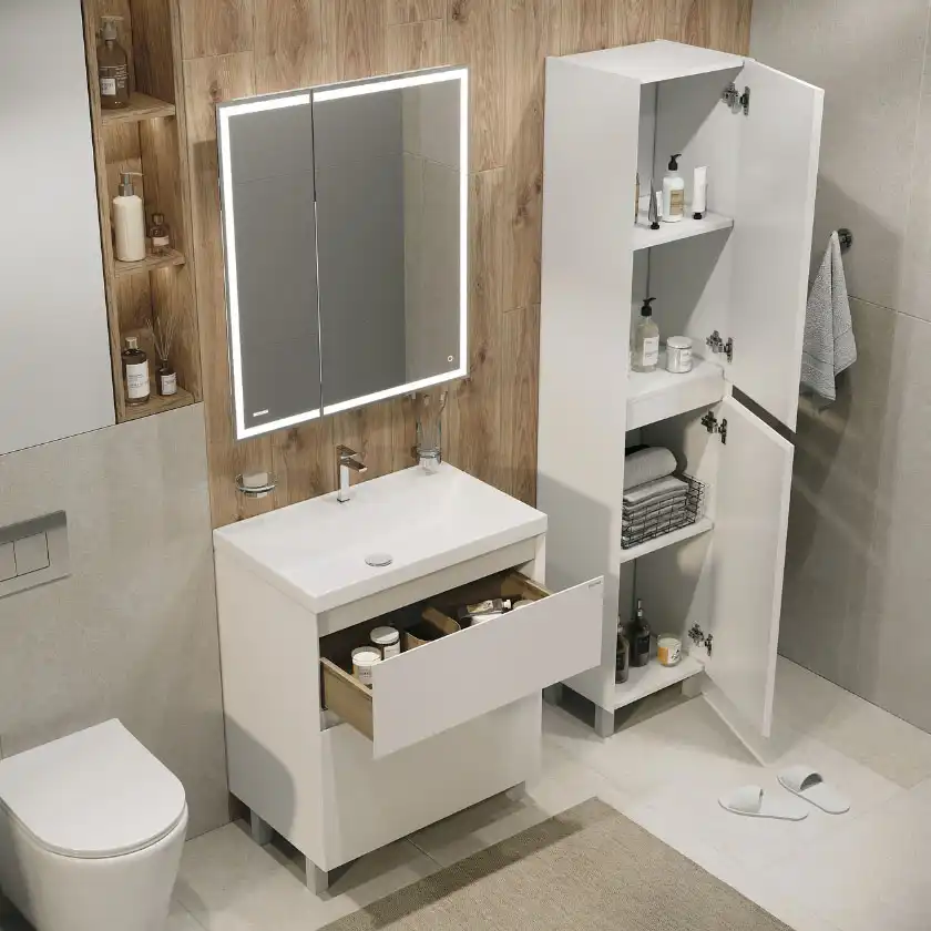 Тумба под раковину Grossman Меркадо 70 напольная, белая матовая (107072) фото 4