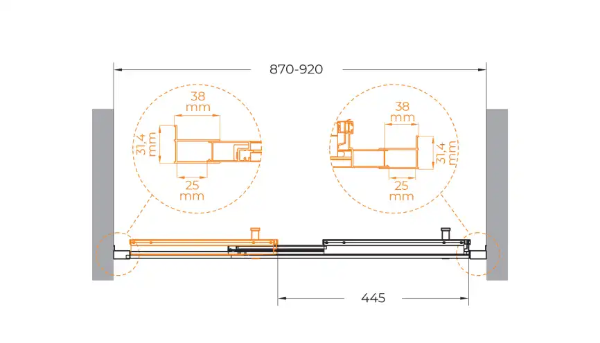 Душевая дверь CEZARES MOLVENO-BF-3-90-C-Cr-IV стекло Прозрачное, профиль Хром фото 7