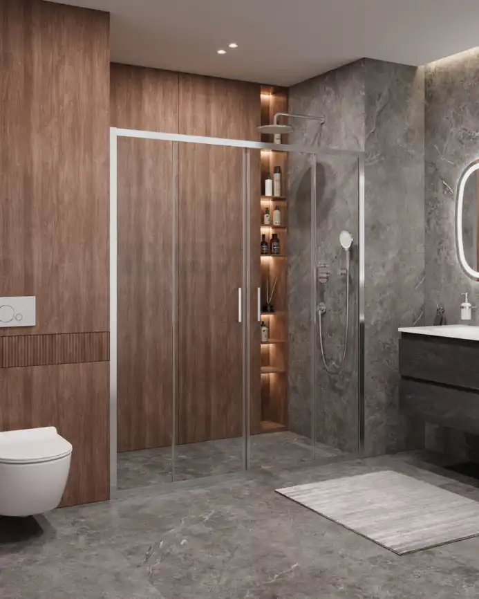 Душевая дверь CEZARES MOLVENO-BF-2-170-C-Cr-IV стекло Прозрачное, профиль Хром фото 1