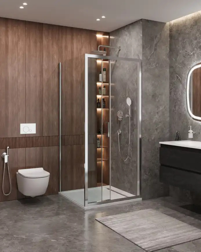 Душевой уголок CEZARES MOLVENO-AF-31-90-C-CR-IV стекло Прозрачное, профиль Хром фото 6