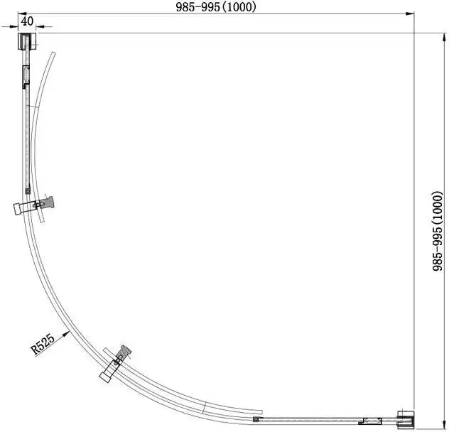 Душевой уголок Aquanet Delta NPE2142 100x100, R550, прозрачное стекло фото 2