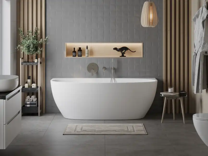 Акриловая ванна BELBAGNO 170х80 BB83-1700-W0 овальная, пристенная, без перелива, Белая фото 6