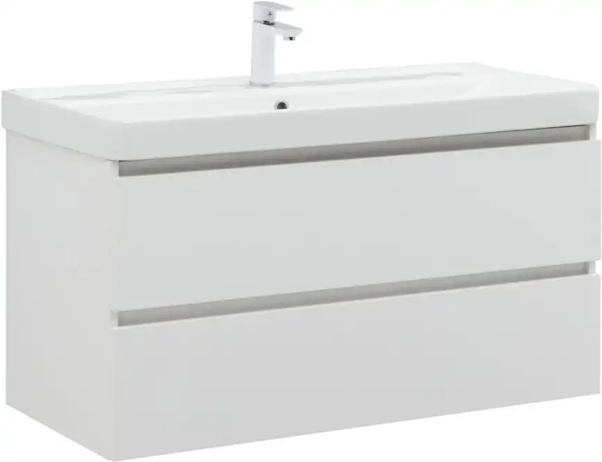 Тумба под раковину Aquanet Вега 100 белый глянец фото 1