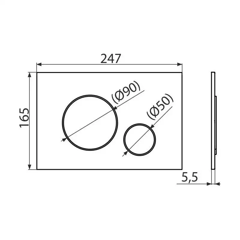 Кнопка смыва Alcaplast M678 Черная фото 2