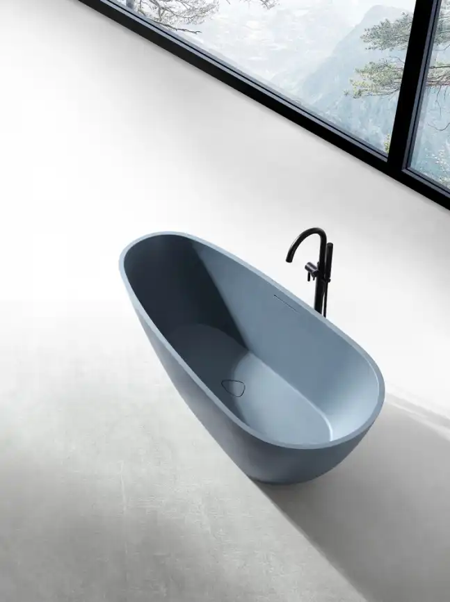 Ванна  Abber Dortmund 170х75 AM9911G из искусственного камня, Серая матовая фото 5