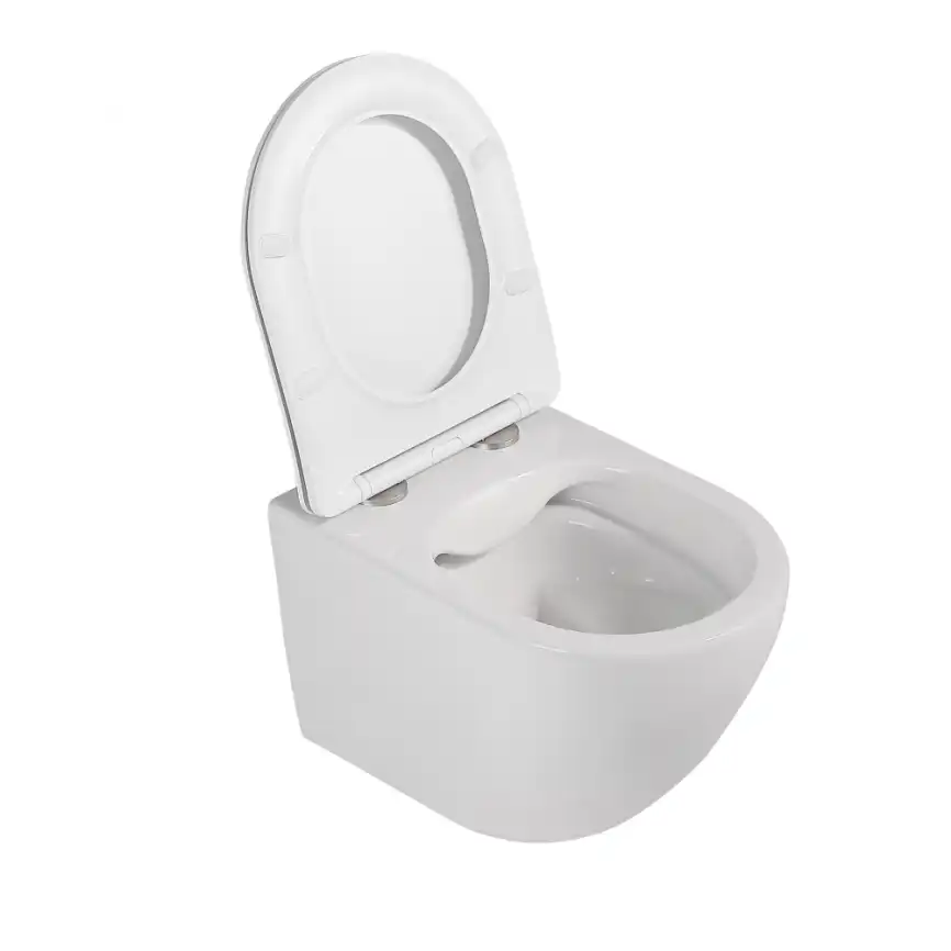 Подвесной унитаз ABBER Bequem AC1100 белый, безободковый, с сиденьем микролифт фото 4