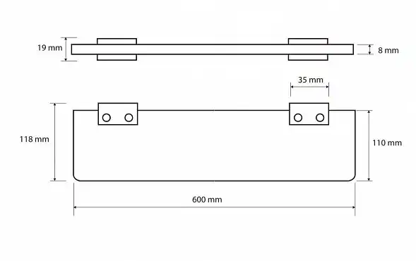 Полка стеклянная 60 см BEMETA NERO Черная матовая 135002240 фото 2