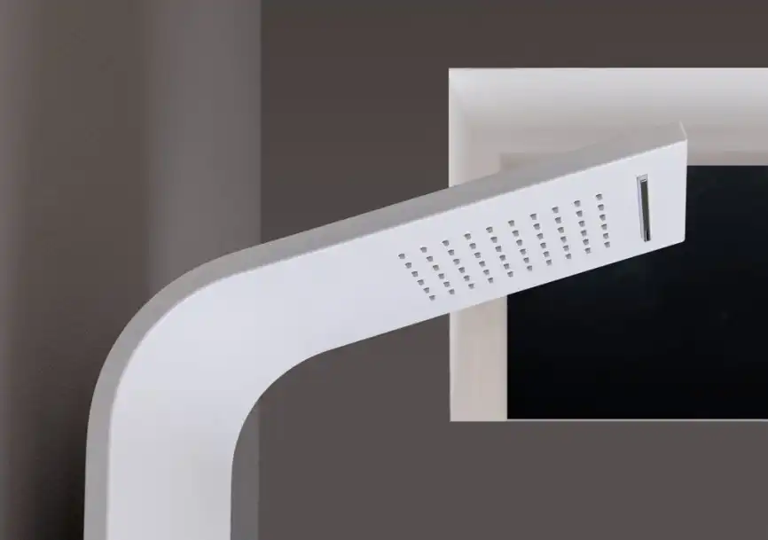 Душевая панель Aquanet Galaxy AP40-03 с гидромассажем и изливом, Белая фото 8