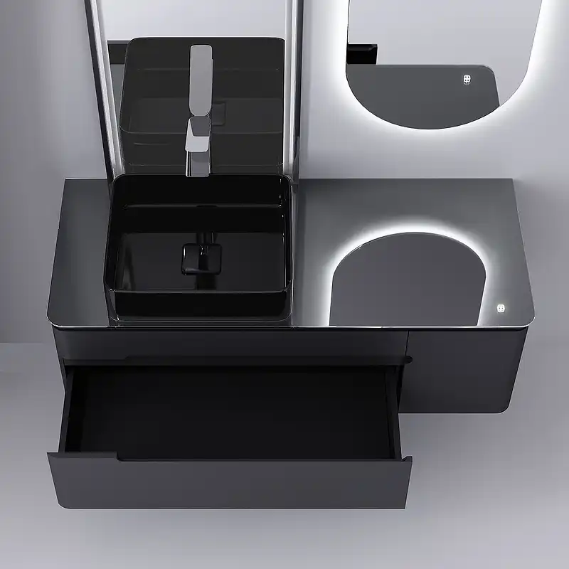 Тумба под раковину Jorno SHINE 120 Shi.01.120/P/A Серый антрацит фото 3