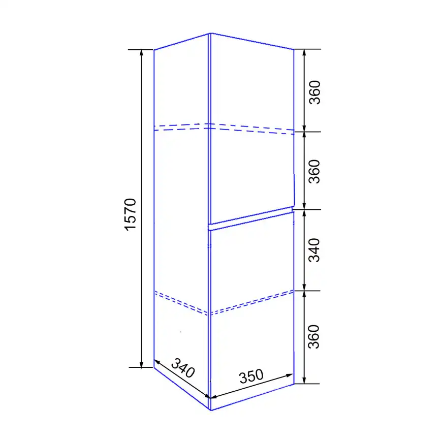 Шкаф-пенал Azario Эстима 35 CS00094557 правый подвесной, Белый глянцевый фото 5