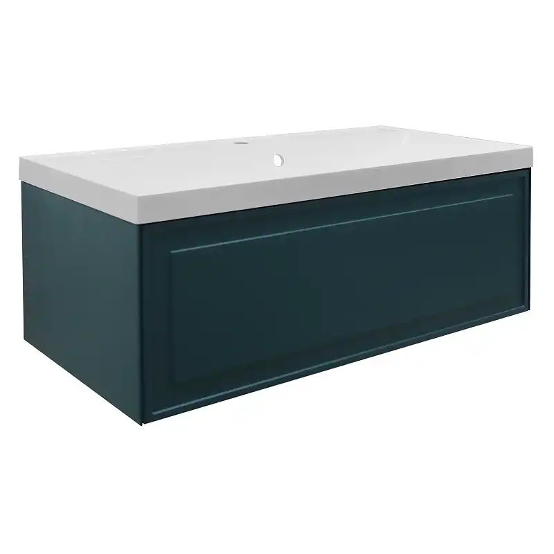 Тумба с раковиной Azario Belloni 100 CS00098074, подвесная, зеленая фото 1