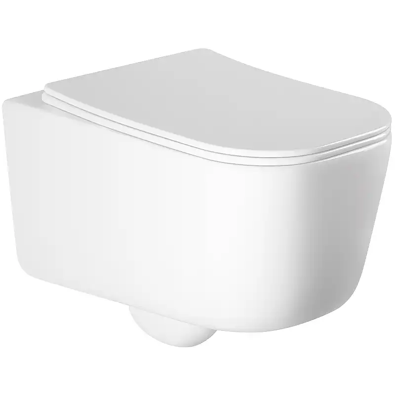 Подвесной унитаз Aquatek Лугано AQ2002-00 безободковый, с сиденьем микролифт, Белый фото 1