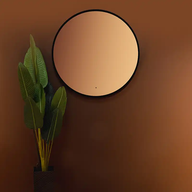 Зеркало с подсветкой AVS Виктория 75x75 см, черное фото 3