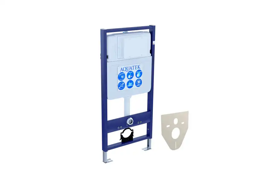 Унитаз с инсталляцией SET AQUATEK ЕВРОПА cmp017 с сиденьем микролифт и Черной матовой клавишей смыва фото 2