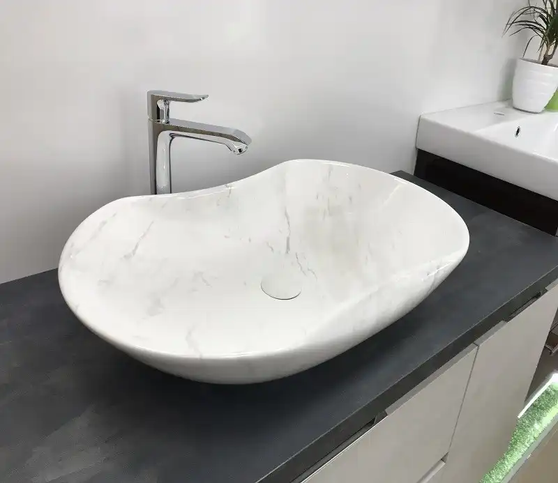 Раковина накладная CeramaLux 660х420х120 503H012, цвет Под камень фото 2