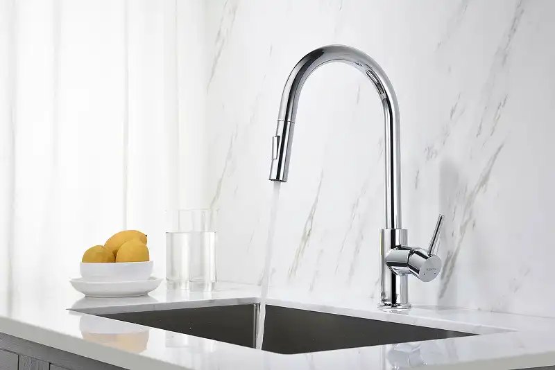 Смеситель для кухни Aquatek Европа AQ1384CR с выдвижной лейкой, Хром фото 4