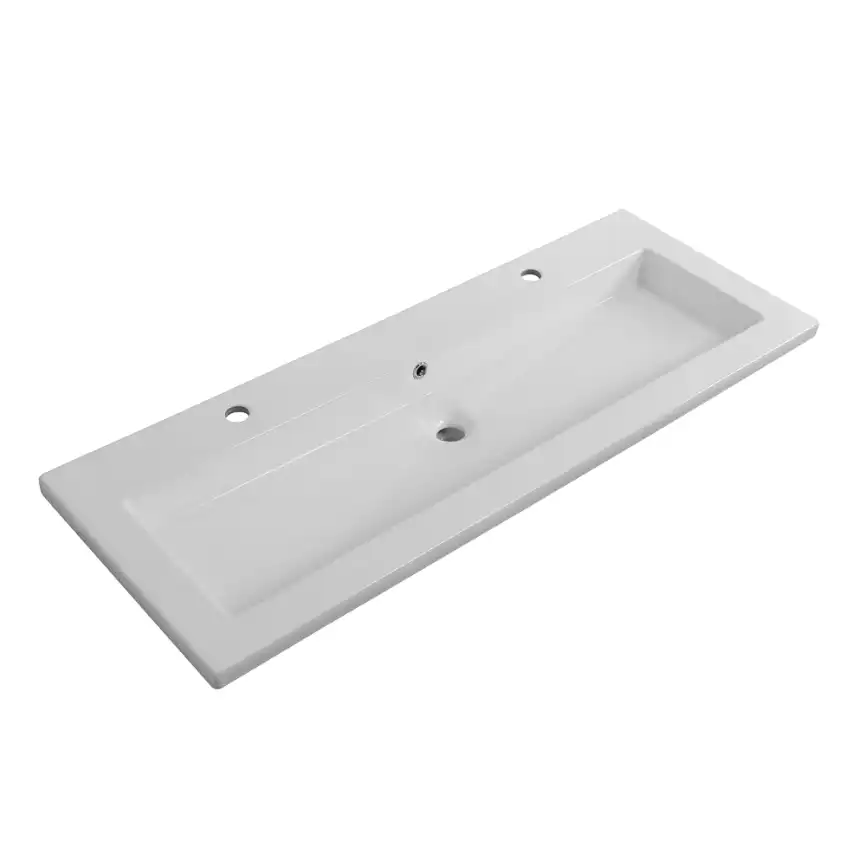 Керамическая раковина с одной чашей и двумя отверстиями под смеситель CEZARES CZR-8070-120-1-2 фото 1