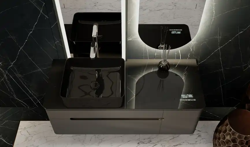 Тумба под раковину Jorno SHINE 120 Shi.01.120-M/P/A Серый антрацит фото 3