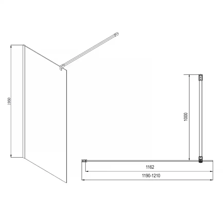 Душевая перегородка Azario 120 AZ-NAR6310 1200 Black, профиль черный, стекло Прозрачное фото 4