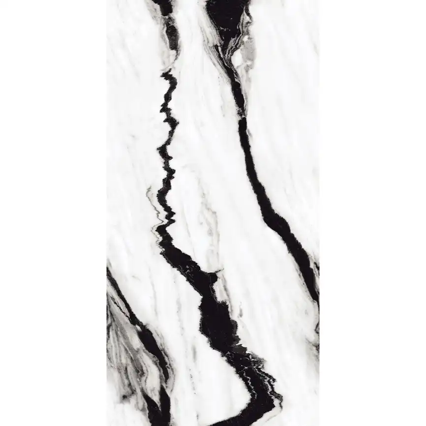 Керамогранит AVS Black Panda 60x120 полированный, белый фото 2