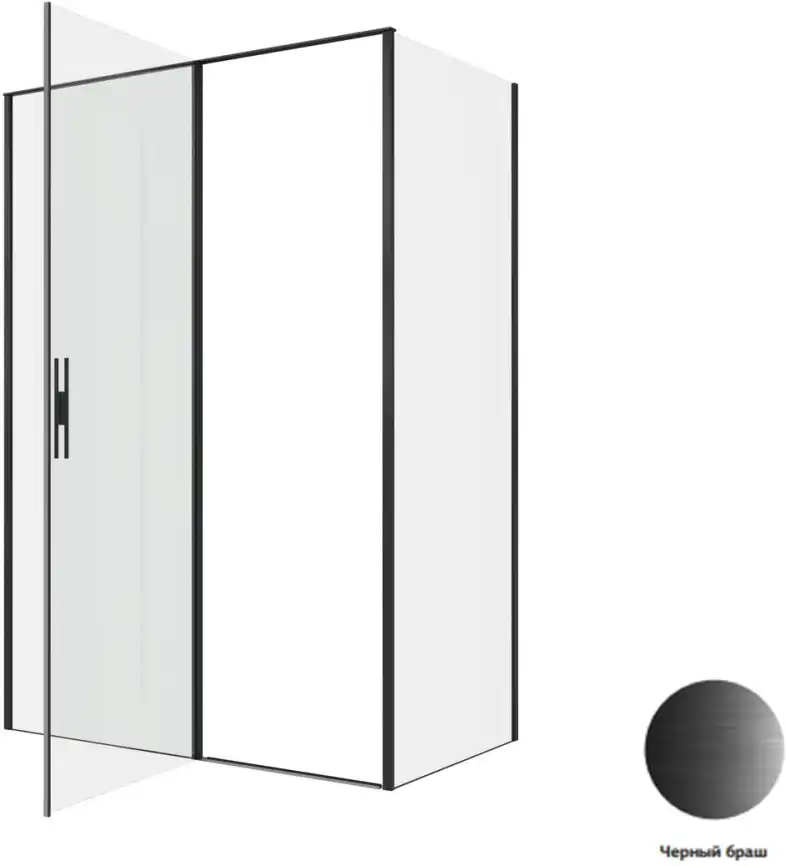 Душевой уголок Allen Brau Priority 140x80 3.31036.BBA + 3.31042.BBA черный браш фото 5