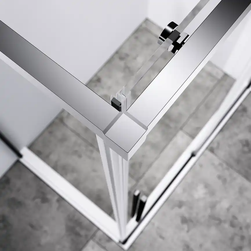 Душевой уголок Vincea Slim-N 140х80 VSR-4SN8014CL, дверь раздвижная, профиль хром, стекло прозрачное фото 4