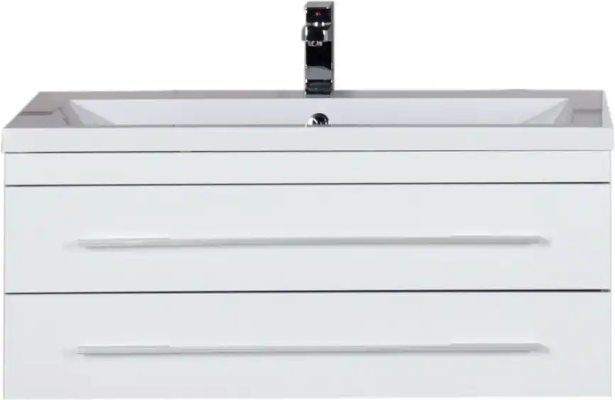 Тумба под раковину Aquanet Верона 100 белый (подвесная 2 ящика) 175382 фото 7