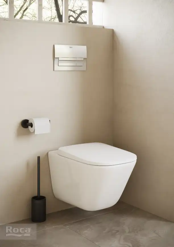 Комплект унитаза с инсталляцией Roca The Gap 893104100 подвесная чаша Rimless + инсталляция + сиденье + панель смыва фото 3