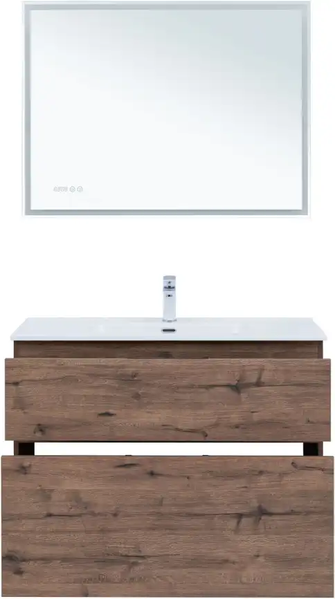 Тумба под раковину Aquanet Алвита New 100 напольная, дуб веллингтон табак, 344130 фото 7