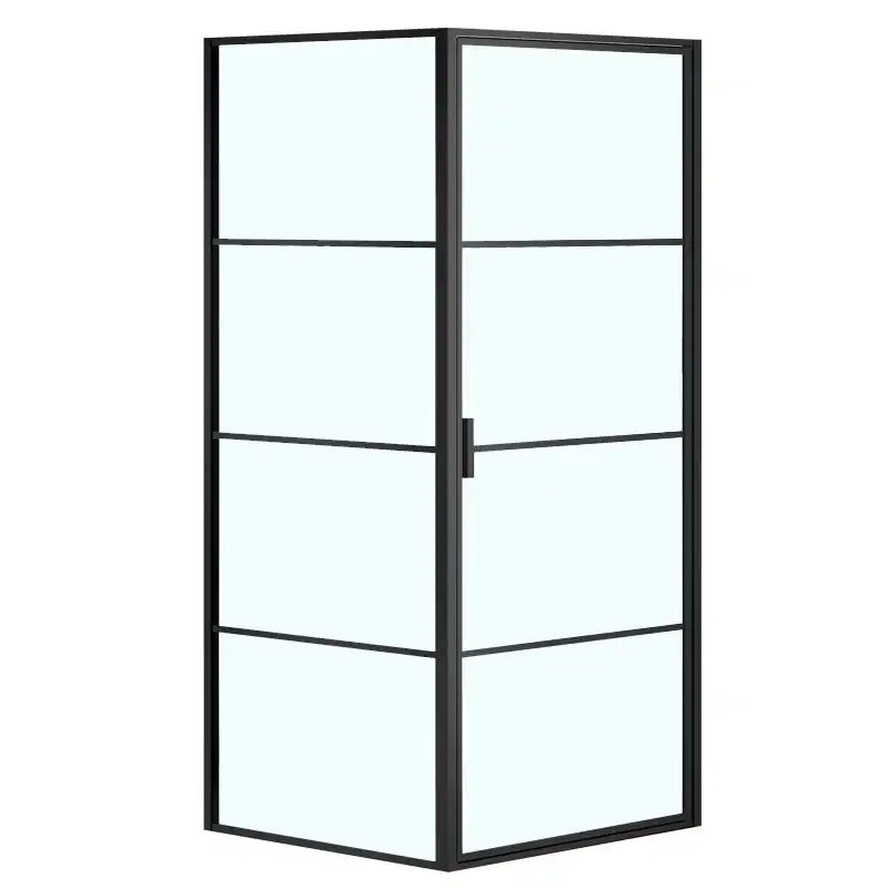 Душевой уголок Azario Richmond 90х90х195 AZ-NAG1221 900 BLACK профиль Черный, стекло Прозрачное фото 2