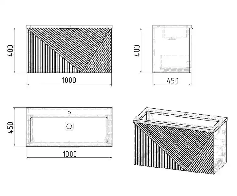 Тумба под раковину Grossman Блисс 100 подвесная, бежевый матовый (1010049) фото 6