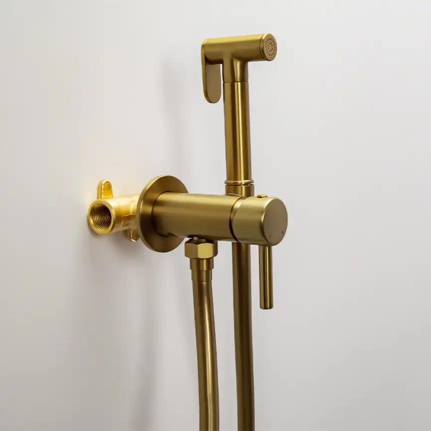 Гигиенический душ со смесителем AVS Slimmer 811-131-BG, брашированное золото фото 2