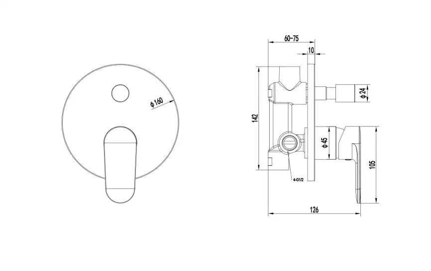 Смеситель для ванны Aquatek Ника AQ1846CR, Хром фото 2