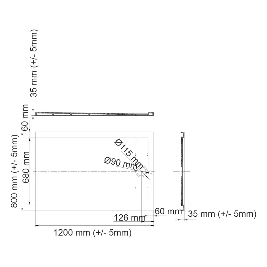 Душевой поддон WasserKRAFT Abens 20T 120х80 из искусственного камня 20T06 Черный фото 3
