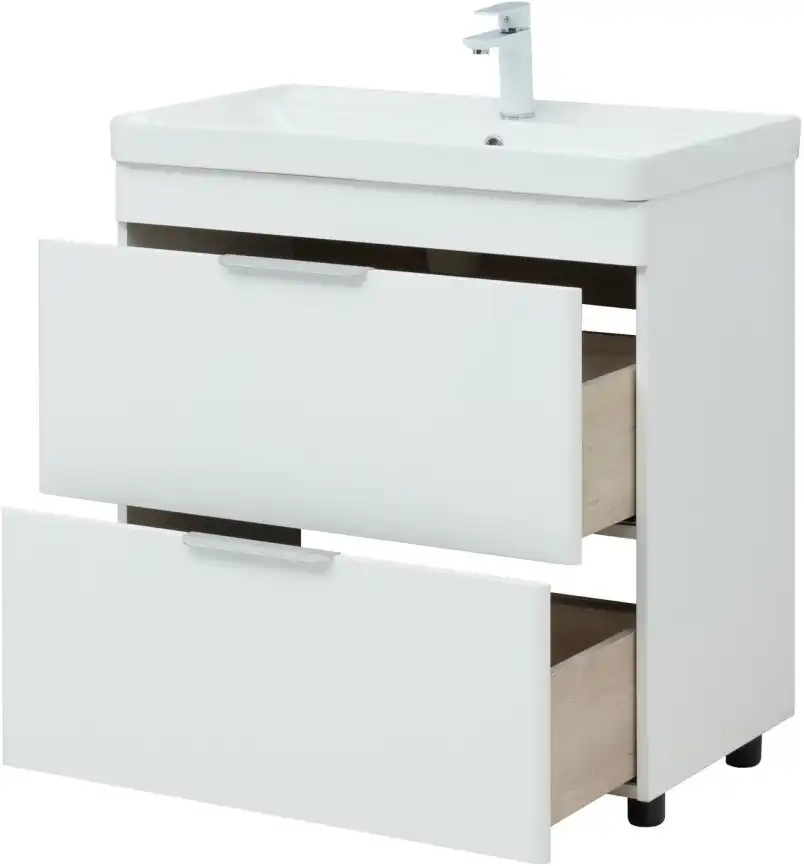 Тумба под раковину Aquanet Ирис new 85 белый глянец (2 ящика) 310154 фото 16