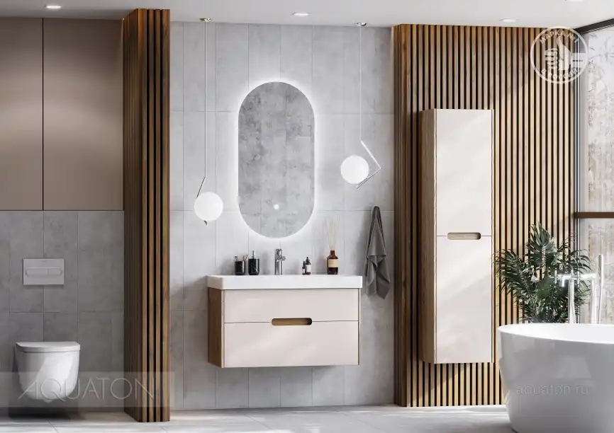 Зеркало Aquaton Альто 60х110 1A256502A1010 с подстветкой, сенсорный выключатель с функцией диммера, Серебро фото 6