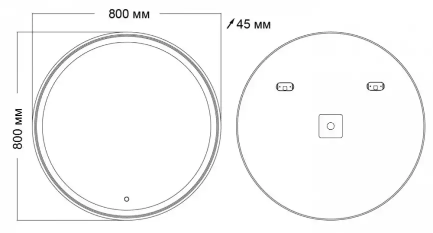 Зеркало Grossman Sento 80х80 98080 с подстветкой, сенсорный выключатель фото 2