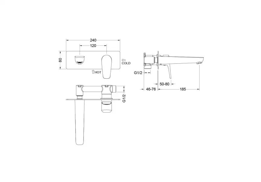 Смеситель для раковины Aquatek Бетта AQ1113MB встраиваемый, с внутренней частью, Черный матовый фото 9