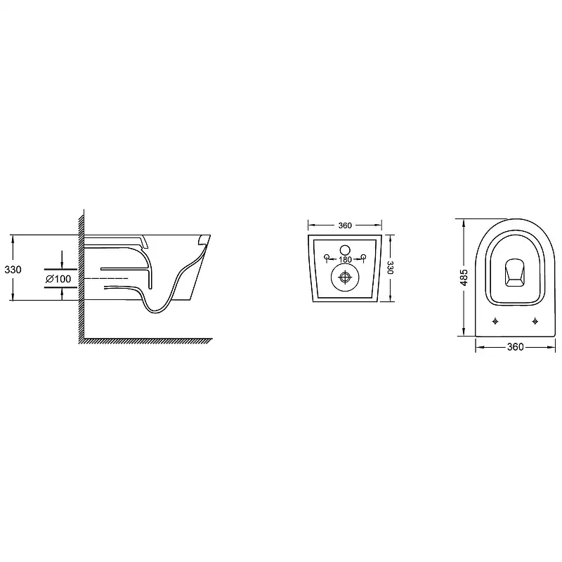 Подвесной унитаз Grossman GR-4477SQ безободковый, смыв торнадо, Белый глянцевый фото 9