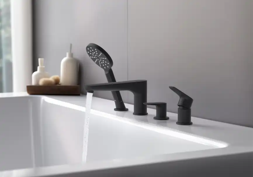 Смеситель на борт ванны Aquatek Бетта AQ1148MB, однорычажный, с внутренней частью, Черный матовый фото 4