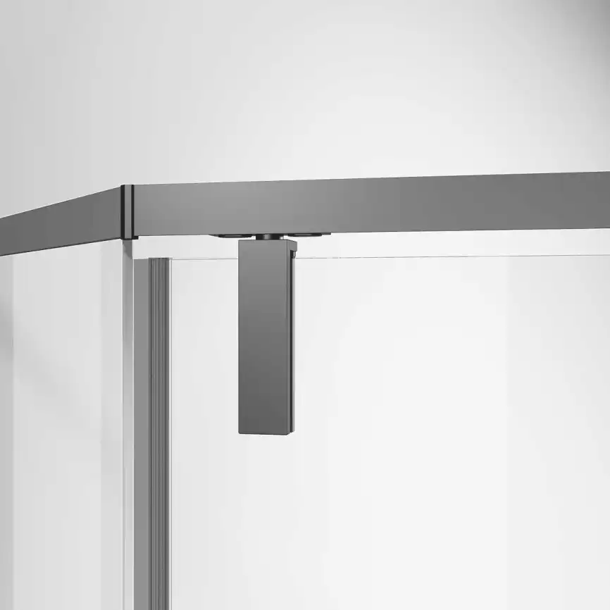 Душевой уголок Vincea Slim-N 100х100 VSP-4SN100CLGM, дверь распашная, профиль вороненая сталь, стекло прозрачное фото 3