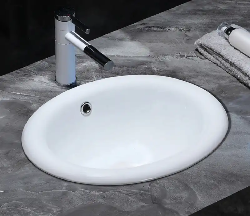 Умывальник CeramaLux 1203 500х420х215 Полувстраиваемая цвет Белый фото 6