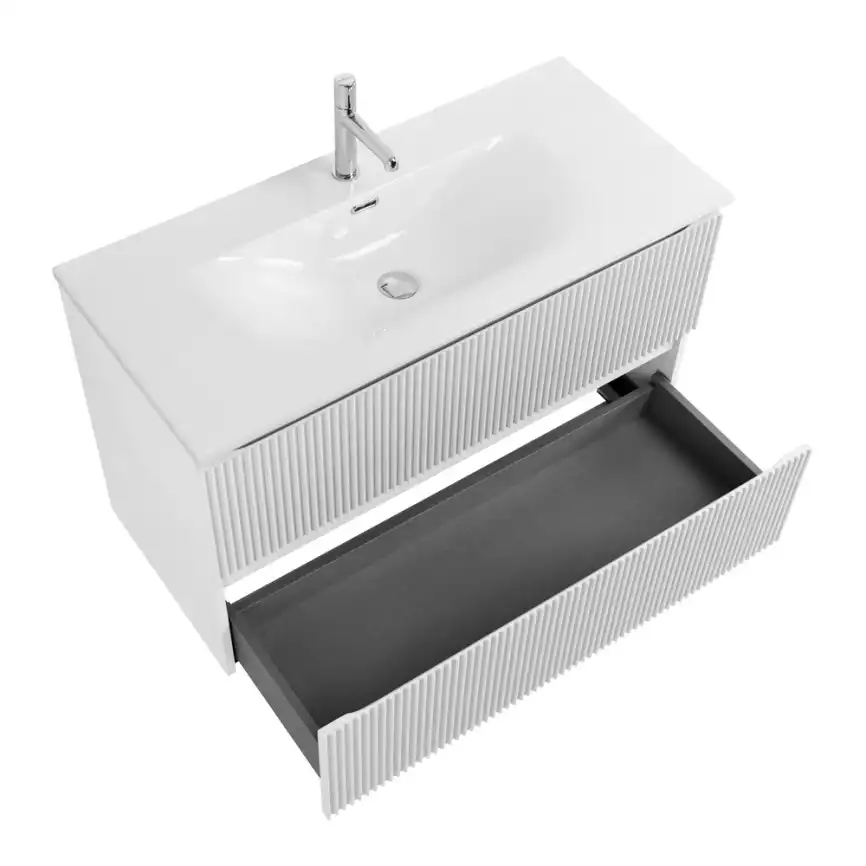 Тумба под раковину BelBagno UNO-1000-2C-SO-BO подвесная, Bianco Opaco фото 4