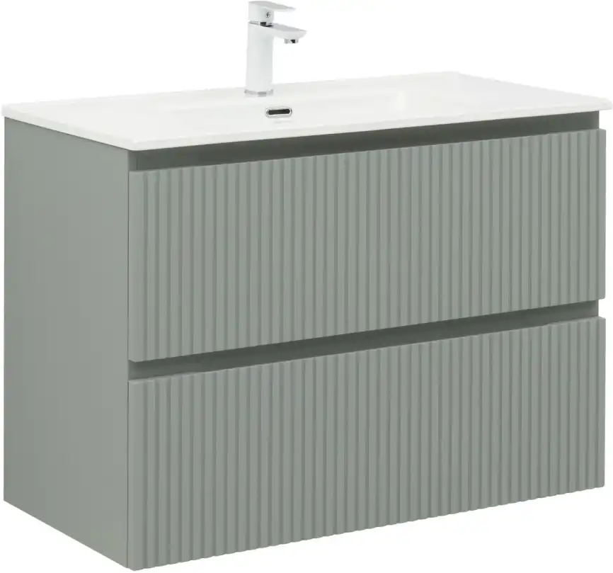 Тумба под раковину Aquanet Джейн (Flat) 90 мисти грин, подвесная, 335435 фото 1
