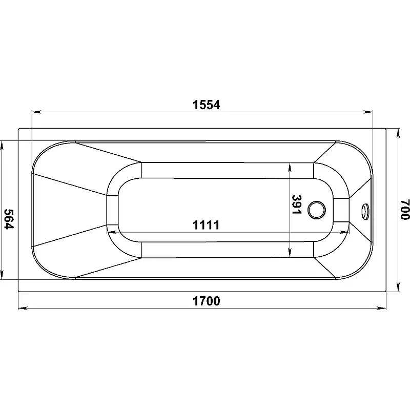 Акриловая ванна Jacob Delafon Trocadero 170x70 E6D353RU-00 фото 5