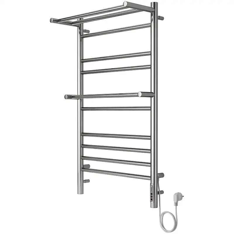 Полотенцесушитель электрический 50х90 Aquatek Альфа П10 AQ EL RRP1090CH с полкой, диммер справа, Хром фото 6