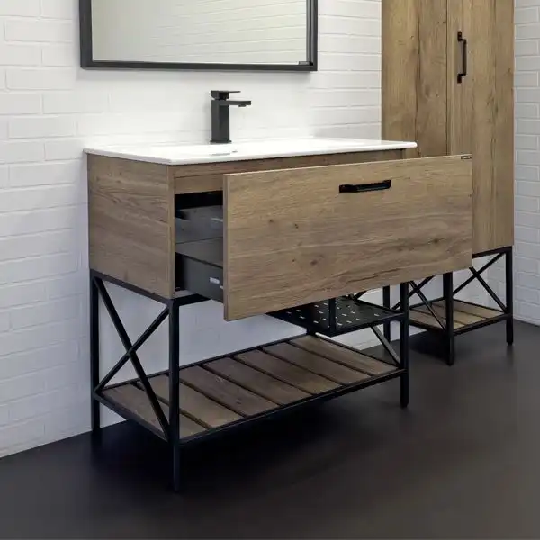 Тумба с умывальником Comforty Бредфорд 90 Дуб темный, 00-00009403 фото 2